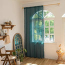 Sutuo Home Boho Curtains 84 inches Long for Bedroom Living Room, Crochet Lace Sheer Bohemian Hollow Knitted with Tassels,Window Treatment Drapes, Rod Pocket 1 Panel 59" W x 84" L, Turquoise by CozyNest Decor