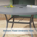 DIFY 50" Round Outdoor Patio Dining Table for 6, Metal Patio Table with 1.57" Adjustable Umbrella Hole, All-Weather Dining Furniture Table for Backyard Lawn Garden, Grey by GreenHaven Gardens