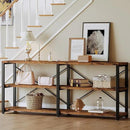 IRONCK Rustic Entryway Console Table, Long Hallway Table 70.8 in 3-Tier, TV Stand Entertainment Center Media Stand for Living Room, Industrial Style, Vintage Brown by CozyNest Decor
