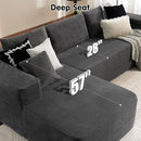 ovios 104" Cloud Sectional Couch with L-Shape Chaise,Modern Modular Sofa with Deep Seat, Upholstered Couches for Living Room Bedroom,No Assembly Required, Grey (Corduroy Fabric) by CozyNest Decor