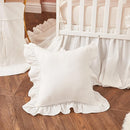 Brandream Baby Crib Bedding Set for Girls Boys Gender Neutral Boho Bohemian Farmhouse Chic Ruffle 6-Piece Nursery Bedding Set - 100% Washed Cotton Cream White by TinyTreasures Baby Boutique