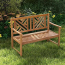 Giantex Outdoor Wooden Garden Bench - 2-Person Acacia Wood Loveseat with Armrests, Backrest, 800lbs Capacity, Patio Park Bench for Backyard, Front Porch Bench (Non-Foldable) by GreenHaven Gardens