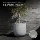 Mondo Large Planter – Concrete Stone Finish – Fiberglass Indoor/Outdoor and Weather-Resistant Round Planter (19.7" D x 19.1" H Exterior, 18.5" D x 18.5" H Interior) by GreenHaven Gardens