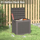 31 Gallon Deck Box, Resin Outdoor Storage Box, Waterproof and UV Resistant Deck Box, Lightweight Storage Box for Garden Tools, Pool Supplies by CozyNest Decor
