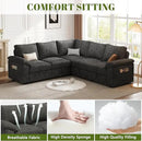 85 Inch Modular Sectional Sofa with Pull Out Bed,L Shaped 5 Seat Sectional Sleeper Sofa with Storage,Sectional Couches for Living Room,Cloud Modular Couch,Removable Sofa Cover,Dark Grey by CozyNest Decor