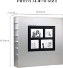 RECUTMS Photo Album 4x6 Holds 600 Photos Black Pages Large Capacity Leather Cover Wedding Family Baby Photo Albums Book Horizontal and Vertical Photos (Silver), 600 pockets by TinyTreasures Baby Boutique