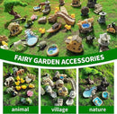 37PCS Fairy Garden Accessories, Miniature Nature Village Theme Fairy Garden Supplies for Outdoor, Mini Resin Animals House Bridge Pool Figurines Micro Landscape Succulent Plant Pots Terrarium Decor by CozyNest Decor