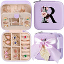 AYGXU Travel Jewelry Box for Women and Girls - Small Case With Initial A-Z - Teacher Gifts by TinyTreasures Baby Boutique