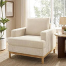 Oversized Accent Chair for Living Room, Modern Upholstered Reading Armchair for Bedroom, Comfy Chair for Apartment, Single Sofa for Small Space with Rubberwood Base by CozyNest Decor