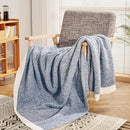 NEXHOME PRO Super Soft Throw Blankets for Couch, Twin Size Cozy Blankets Reversible Knit Blanket for Women, Fuzzy Plush Lightweight Throws for Sofa, Bed, Picnic, Heather Blue White, 60 x 80 inches by TinyTreasures Baby Boutique