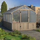 MUPATER 8' x 12' Outdoors Walk-in Greenhouse, Wood Greenhouse with Ventilated Window and Lockable Door, 6mm Polycarbonate Panels for UV Protection and Heat Insulation,Suitable for Patio, Backyard by GreenHaven Gardens