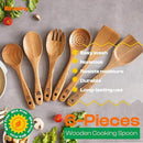Riveira's 6-Piece Kitchen Essentials - Wooden Spoons for Cooking and Comprehensive Cooking Utensils Set by CozyNest Decor