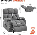 Massage Rocker Recliner Chair with Heat, Ergonomic Overstuffed Reclining Lounge Chair with Side Pockets, USB Charging Port, Sturdy Metal Frame, Comfortable Modern Design for Living Room by CozyNest Decor