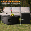 3-Piece Outdoor Fire Pit Table, 32 Inch Propane Fire Table 65,000 BTU Black Round Gas Firepit, Baking Sheet, Wind Guard and 16 inches Tank Side Table for Deck, Backyard and Pool, Black by GreenHaven Gardens
