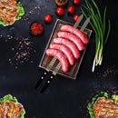 23.6 Inch Long Kabob Skewers, 0.91 Inch Wide, Stainless Steel with Black Wood Handle, 7 Pack by GreenHaven Gardens