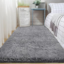2x6 Runner Rug for Bedroom: Fluffy Shag Soft Washable Rugs Small Fuzzy Plush Indoor Carpet for Hallway Bedside Dorm Kids Girls Boys Room (Dark Grey, 2'x6') by TinyTreasures Baby Boutique
