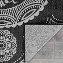 Medallion Outdoor Rug 6x9 Washable Outside Carpet for Indoor Patio Porch Waterproof Easy Cleaning Non Shedding Area Rugs Black 6 x 9 by CozyNest Decor