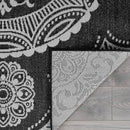 Medallion Outdoor Rug 5x7 Washable Outside Carpet for Indoor Patio Porch Waterproof Easy Cleaning Non Shedding Area Rugs Black 5 x 7 by CozyNest Decor