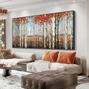 Mofutinpo Large Framed Wall Decor canvas Red Leaves White Birch Tree Wall Art For Living Room bedroom rustic kitchen Modern painting Artwork 29x58 Large Size Black Framed by CozyNest Decor