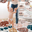 Baby Play Mats for Floor, 43x43 Playpen Mat for Babies, Extra Thicker & Soft Floor Crawling Mat, Foldable Non-Slip Playmat Cushioned for Infants Toddlers, Boho Leaf Design by TinyTreasures Baby Boutique