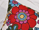 Floral Pillow Cover Handembroidered Wool 18x18 (Retro Floral Pillow Cover) by CozyNest Decor