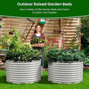 Olle 32" Tall, Raised Beds for Gardening Galvanized Raised Garden Beds Round Garden Bed Metal Flower Bed Outdoor, Backyard Garden Planter Box, Ivory by GreenHaven Gardens
