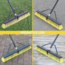 24 Inches Push Broom Outdoor Heavy Duty Broom with 63" Long Handle for Deck Driveway Garage Yard Patio Concrete Floor Cleaning Yellow by GreenHaven Gardens