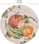 Bico Pumpkin Feast Dinner Plates Set of 4, 11 Inch Large Ceramic Plates for Pasta, Steak, Stylish Serving Dishes, Microwave and Dishwasher Safe, Gift for Housewarming and Thanksgiving by CozyNest Decor