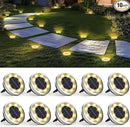 SOLPEX 10 Pack Solar Ground Lights Outdoor Waterproof, Solar Powered Pathway Lights, Landscape Lighting for Garden Walkway Driveway Backyard Decor (Warm White) by GreenHaven Gardens