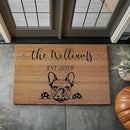 French Bulldog Coconut Coir Personalized Doormat, Frenchie Custom Welcome Mat, Housewarming Gift, Last Name Door Mat, Closing Gift, Dog Lover Entryway Rug 1172 by CozyNest Decor