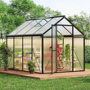 6 x 8 FT Greenhouse, Greenhouses for Outside, Polycarbonate Greenhouse with Aluminum Frame, Lockable Door and Ajustable Roof Vent for Backyard, Green Houses for Outside Garden Backyard, Patio by GreenHaven Gardens