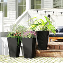 Outsunny Tall Planters for Outdoor Plants Set of 3, 28 in Taper Planters with Drainage Holes, Indoor Grande Plant Pots, Front Porch Decor (Black) by CozyNest Decor