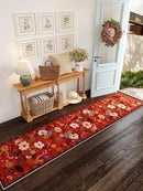 Runners for Hallways Kitchen Runner Rug Non Slip 2'x 10' Long Washable Rugs with Rubber Backing Soft Floral Carpet Runner for Hallways, Kitchen, Laundry, Bedroom, Bathroom(Red) by CozyNest Decor