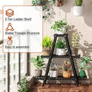 Plant Stand Indoor Plant Shelf Outdoor bamboo Plant Rack, 3 Tiers Ladder Plant Holder Flower Stand for Living Room Balcony Garden Patio,Living Room Boho Home Decor for Gardening Gifts (Black) by GreenHaven Gardens