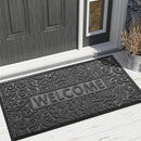 Yimobra Door Mat Indoor Outdoor Entrance, Non Slip Welcome Front Doormats, Heavy Duty Rubber Backing, Stain and Fade Resistant, Low Profile, Easy Clean Patio Garage Floor Mats, 47 x 32, Grey by CozyNest Decor