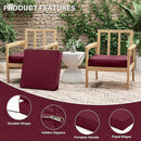 Patio Chair Cushions 22 X 22 X 4 Inch Waterproof Outdoor Seat Cushions for Patio Furniture, Outdoor Sofa Couch Pads with Ties & Handle, Set of 2, Burgundy by GreenHaven Gardens