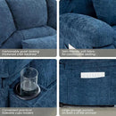Oversized Power Recliner Chair 350lb with Hidable Cup Holders, Extra Wide Large Big Electric Recliner Chair with Lumbar Support Pillow Nursery Chair Living Room (Power, BLUE-6001) by CozyNest Decor