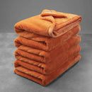 Mellowdy Extra Thick Hearty Plush Flannel Blanket (Burnt Orange, 60x80) - 500GSM Twin Size Warm Blanket for Winter, Fall | Soft, Fluffy, Cuddly, Perfect for Bed, Oversized Throw for Couch, Sofa by CozyNest Decor