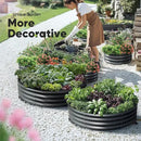 KING BIRD Raised Garden Bed Galvanized Round Planter Box Outdoor for Gardening, Plants, Vegetables, Flowers, Dark Grey, 47x47x12 in 2 Packs by GreenHaven Gardens