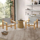 Mid-Century Accent Chair with Wide Armrest & Solid Wood Frame, Detachable and Washable Armchair, Modern Living Room Reading Chairs for Bedroom Sunroom Bedroom Balcony,White by CozyNest Decor