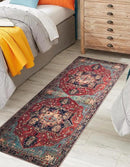 Keen Home Design 2x10 Rug - Machine Washable Runner Rug with Non-Slip Backing, Ideal for Hallway, Entryway, Kitchen, Laundry Room - Vintage, Easy Clean, Durable, Low Pile - (2'6" x 10') by CozyNest Decor
