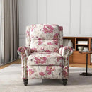 UIXE Pushback Recliner Chair, Fabric Armchair Push Back Accent Chair, Rivet Trim Club Chair Home Theater Overstuffed Single Sofa Reading Seat for Living Room, Pattern by CozyNest Decor
