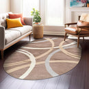 Rugshop Modern Wavy Circles Design Oval Area Rug 5' x 7' Brown by TinyTreasures Baby Boutique