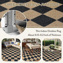 Lahome Checkered Easy Jute Outdoor Rug, Large 6x9 Rug for Living Room Checkerboard Indoor Outdoor Carpet, Farmhouse Patio Office Mat Geometric Non Slip Black Carpet for Backyard Dining Room by CozyNest Decor