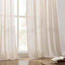 Joydeco Linen Curtains for Living Room,Semi Sheer Drapes Window Long Curtains 72 inches Long Pink Beige by CozyNest Decor
