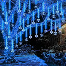 Enhon 2 Pack Meteor Shower Snowflake Lights Outdoor with Timer, Total 480 LED 12in 16 Tube Connectable Waterproof Meteor Rain Drop Christmas Light with Snowflake for Xmas Tree Roof Garden(Blue) by GreenHaven Gardens