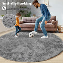4FT Round Rug for Bedroom: Fluffy Shag Soft Washable Rugs Circle Small Fuzzy Plush Indoor Carpet for Living Room Nursery Playroom Dorm Kids Girls Boys Room (Dark Grey, 4'x4') by TinyTreasures Baby Boutique