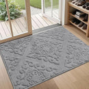 COSY HOMEER-Door-Mat-Non-Slip-Entryway-Rug 32”x48” Absorbent Welcome Mats Washable Dirt Trapper Door Mat Entrance Floor Mats for Front Back Doormats and Wet Shoes,Grey by CozyNest Decor
