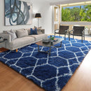 ONASAR Large 6x9 Area Rugs for Living Room, Fluffy Geometric Navy and White Rug for Boys Bedroom Home Decor Aesthetic, Soft Shaggy Plush Floor Carpet for Girls Teen Nursery Playroom Office Dorm by TinyTreasures Baby Boutique