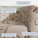 BELLEZE Living Room Chairs Set of 2, Linen Round Accent Barrel Chairs, Club Tub Sofa Chairs for Bedroom, Corner Chairs with Flared Legs and Cozy Soft Padding - Highland (Floral Print) by CozyNest Decor